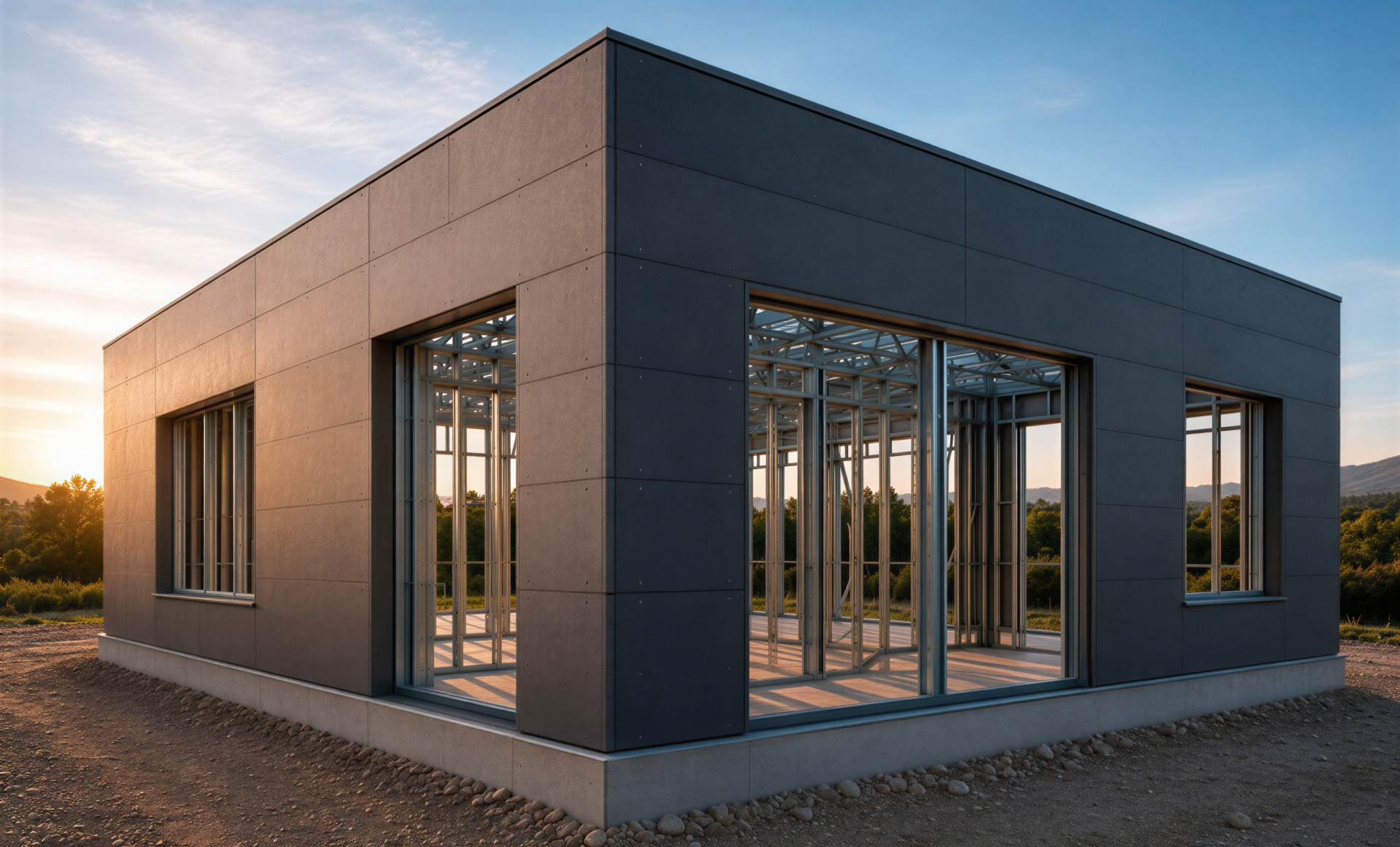 Construcción en Obra Gris de Casas Modulares